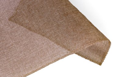 Beyaz arkaplanda yeşil kumaş - tasarım ve ambalaj için doğal doku