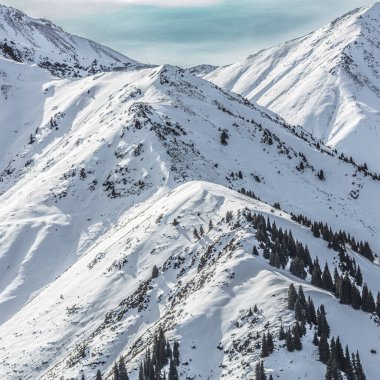 Kar- kışın karla kaplı dağlar