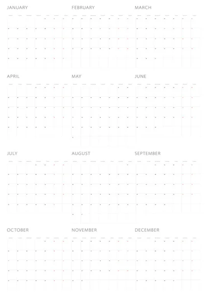 Jednoduchá šablona kalendáře pro rok 2021 na bílém pozadí. Týden začíná od pondělí. — Stockový vektor