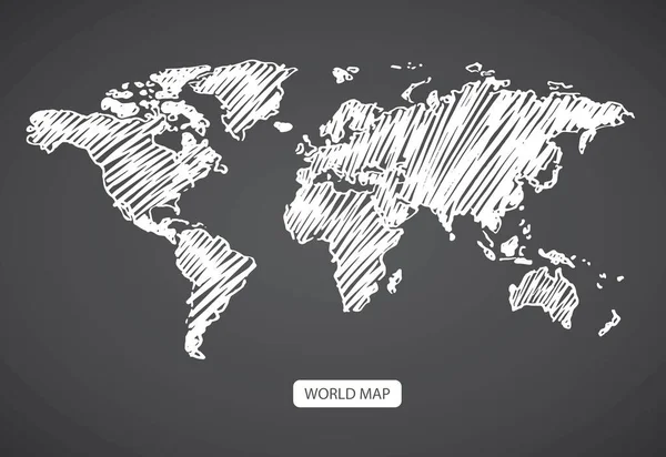 Scribble skica mapy světa, Vector ilustrace ruční kreslení — Stockový vektor
