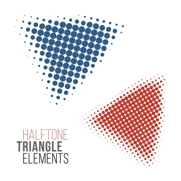 Кольорові елементи дизайну напівтонових трикутників — стоковий вектор