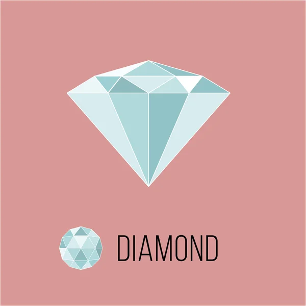 上から見ると鮮やかなフラット アイコン。豊富な贅沢なシンボルです。ダイヤモンド株式ベクトル図 — ストックベクタ