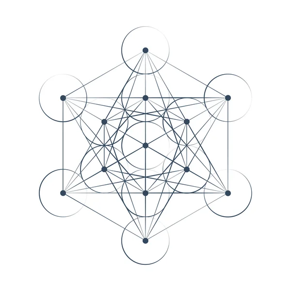 Metatrons kub helig geometri illustration — Stock vektor