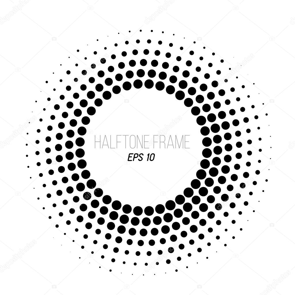 color halftone dotted frame. Gradient banner. Stock vector background