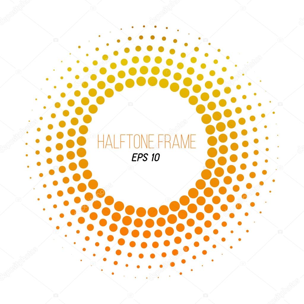 color halftone dotted frame. Gradient banner. Stock vector background