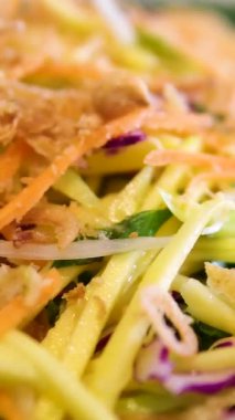 Havuç ve lahana salatası mango salatası sebzeleri. Yüksek kalite 4k görüntü