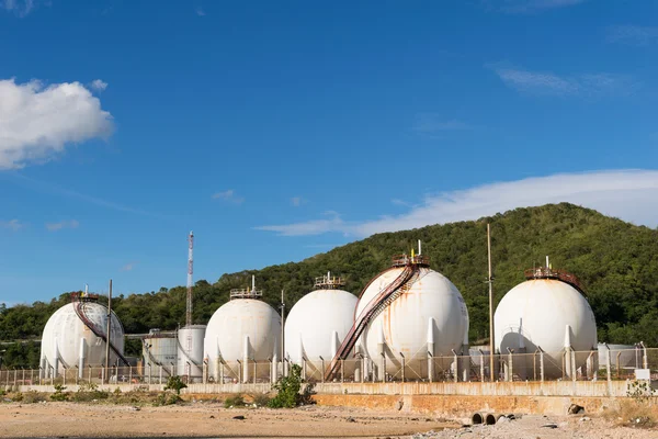 Tanques de esfera de armazenamento de gás GLP na Tailândia — Fotografia de Stock