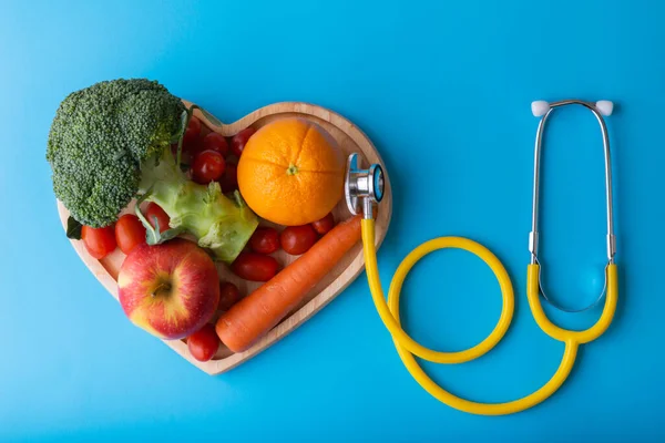 Concepto Del Día Mundial Diabetes Con Frutas Limpias Plato Del Imagen De Stock