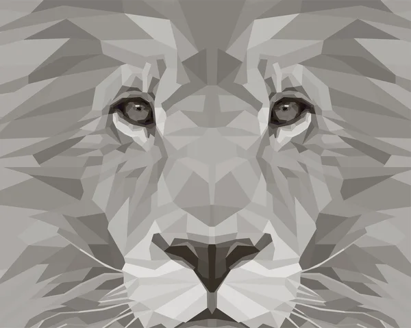 Monochrome lion portrait — Stock Vector