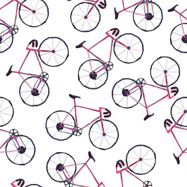 Stilize pembe bisiklet, arka plan, düşük Poli tarzı