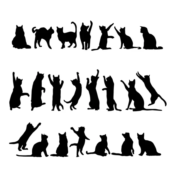 Cat silhouettes,flat style — Stock Photo, Image