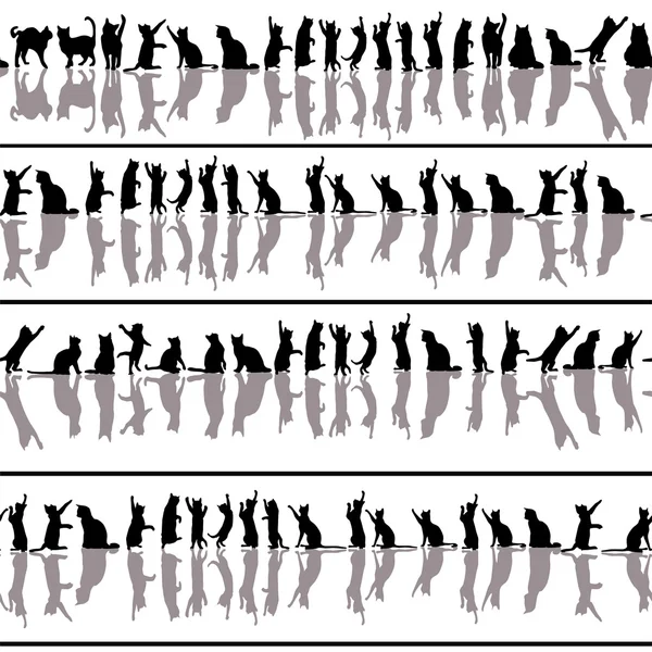 Cat silhouettes,flat style — Stock Photo, Image