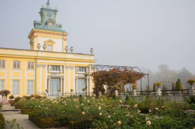 Polonya 'nın Varşova kentindeki Wilanow Kraliyet Sarayı yakınlarındaki güzel gül bahçesi