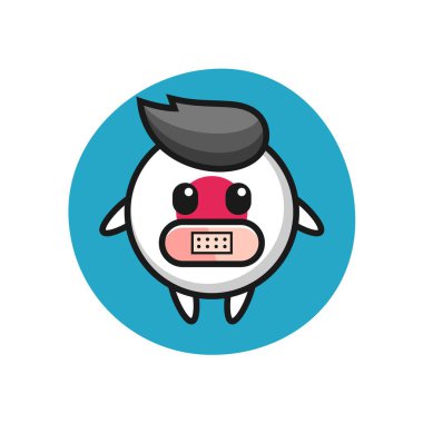 Japonya bayrak rozeti, tişört, çıkartma, logo elementi için şirin bir tasarım