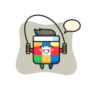 Rubik küp, tişört, çıkartma, logo ögesi için şirin bir tarz tasarımı