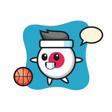 Japonya bayrak rozeti, tişört, çıkartma, logo elementi için şirin bir tasarım