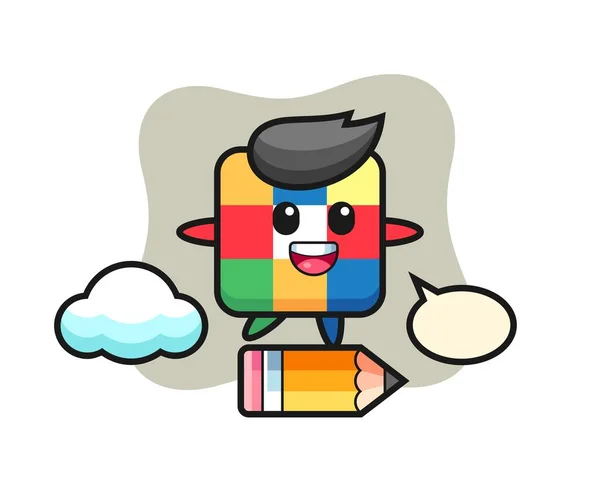 Rubik Cube Niedliches Design Für Shirt Aufkleber Logo Element — Stockvektor
