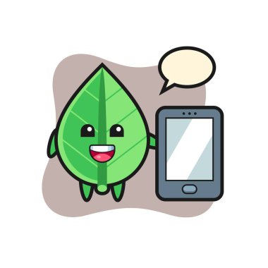 Yaprak, tişört, etiket, logo ögesi için şirin bir tasarım