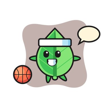 Yaprak, tişört, etiket, logo ögesi için şirin bir tasarım