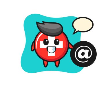 İsviçre bayrak rozeti, tişört, çıkartma, logo elementi için şirin bir tasarım