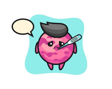 Dondurma kepçesi maskotu karakteri. Tişört, çıkartma, logo elementi için şirin bir tasarım.