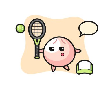 Tenis oyuncusu olarak çizgi film karakteri, tişört, çıkartma, logo elementi için şirin bir tasarım.