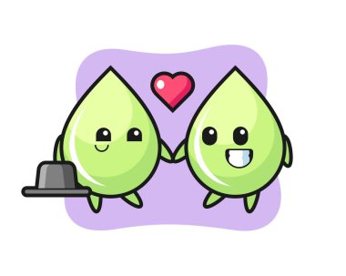 karpuz suyu, çizgi film karakteri aşık olan çift tişört, etiket, logo elementi için şirin bir tasarım.