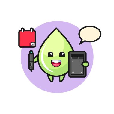 Karpuz suyu maskotunun grafik tasarımcısı, tişört, etiket, logo elementi için şirin bir tasarım