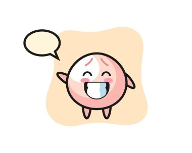 Et çöreği çizgi film karakteri el hareketi yapıyor. Tişört, çıkartma, logo elementi için şirin bir tasarım.