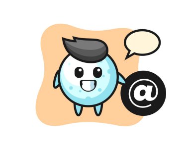 Tişört, çıkartma ve logo elementleri için şirin bir tasarım olan sembolün yanında duran kartopu çizgi filmi.