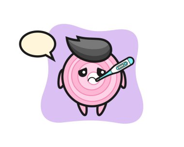 Soğan halkaları maskotu karakteri. Tişört, çıkartma, logo elementi için şirin bir tasarım.