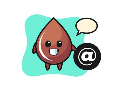 Çikolata damlasının çizgi film çizimi sembol, tişört, çıkartma, logo elementi için şirin tasarım