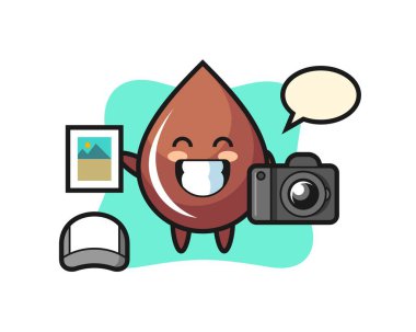 Fotoğrafçı olarak çikolatanın düşüşü, tişört, çıkartma, logo elementi için şirin bir tasarım.