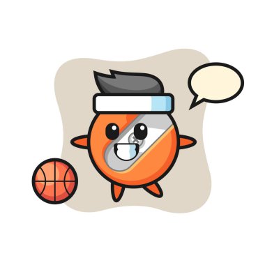 Kalem açacağı çizgi filmi basketbol oynuyor.