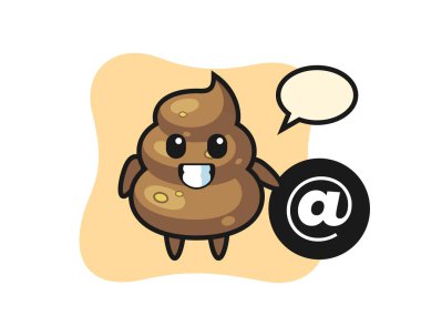 Sembolün yanında duran kakanın çizgi film çizimi tişört, çıkartma ve logo elementleri için şirin bir tasarım.