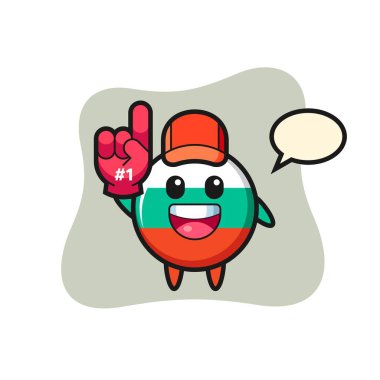 Bir numaralı hayran eldiveni, tişört, etiket, logo elementi için şirin bir tasarım olan bulgaria bayrağı çizimi.