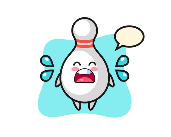 Bowling Pin Illustration Dessin Animé Avec Geste Pleurs Conception Style — Image vectorielle