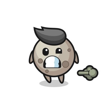 Ay çizgi filminin osuruğu, tişört, çıkartma, logo elementi için şirin tasarımı.