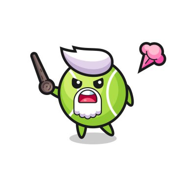 Şirin tenis dedeniz sinirlenmeye başladı. Tişört, çıkartma ve logo için şirin bir tasarım.