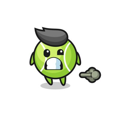 Tenis çizgi filminin osuruğu, tişört, çıkartma ve logo için şirin bir tasarım çizimi.