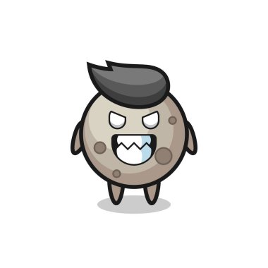 Ay 'ın şeytani ifadesi sevimli maskot karakteri, tişört, çıkartma, logo elementi için şirin tasarım.