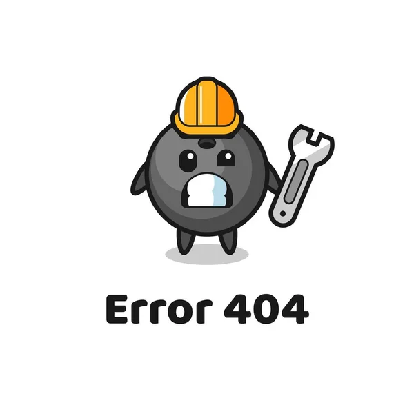 Error 404 Con Mascota Linda Bola Bolos Diseño Estilo Lindo — Vector de stock