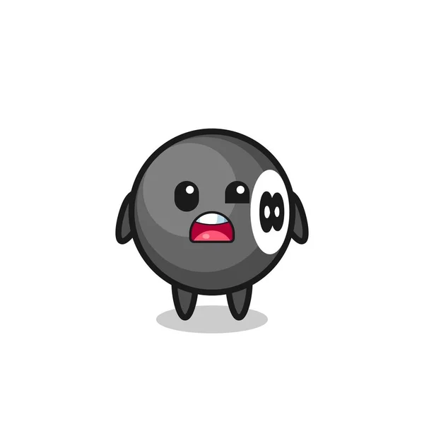 Shocked Face Cute Ball Billiard Mascot Cute Style Design Shirt — Stock Vector