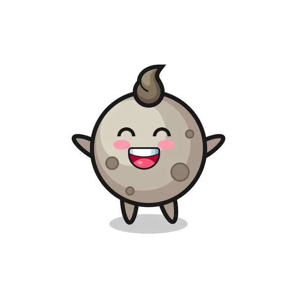 Happy Baby Moon Cartoon Character Cute Style Design Shirt Sticker — Stock Vector