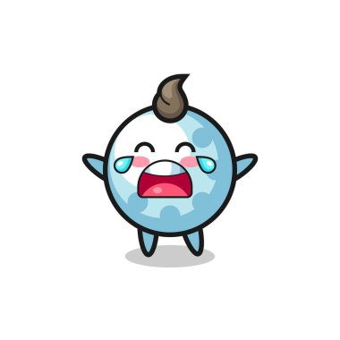 Ağlayan golfçü şirin bebeğin resmi, tişört, çıkartma, logo elementi için şirin bir tasarım.