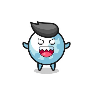 Şeytani golf maskotu karakteri, tişört, çıkartma, logo elementi için şirin bir tasarım.