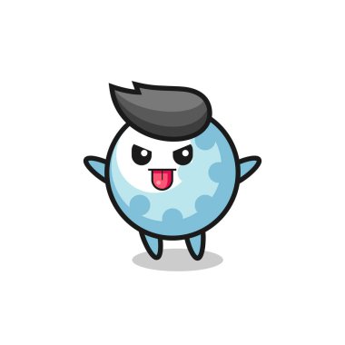 Alaycı pozdaki yaramaz golf karakteri, tişört, çıkartma, logo elementi için şirin tasarım.