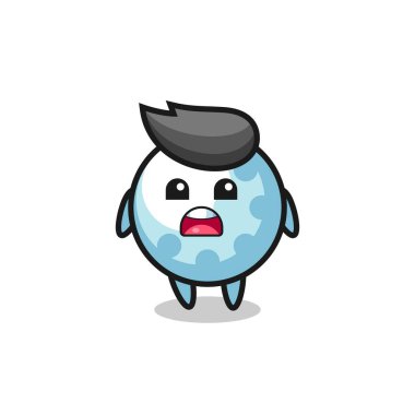 Özür dileyen bir ifadeyle golf illüstrasyonu, tişört, çıkartma, logo elementi için şirin bir tasarım.