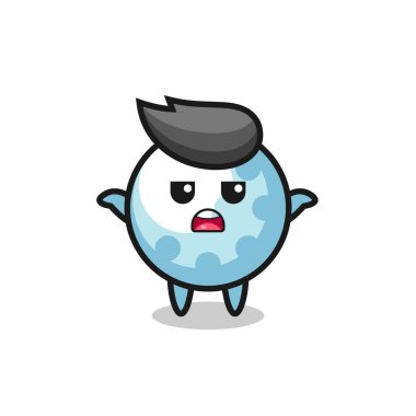 Golf maskotu karakteri, ne bileyim, tişört, çıkartma, logo elementi için şirin bir tasarım diyor.