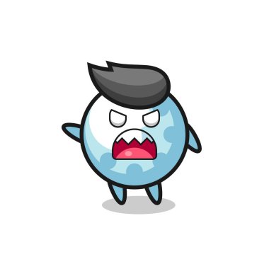 Çok kızgın bir duruşta sevimli bir golf çizgi filmi, tişört, çıkartma, logo elementi için şirin bir tasarım.